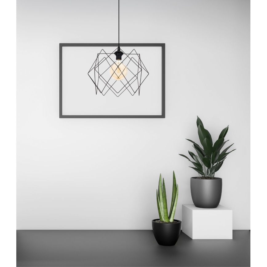 Lustră pe cablu GALL 1xE27/60W/230V negru