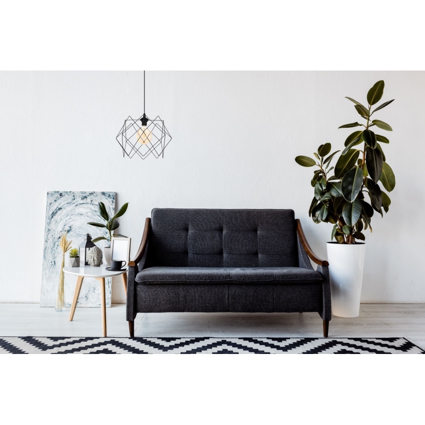 Lustră pe cablu GALL 1xE27/60W/230V negru