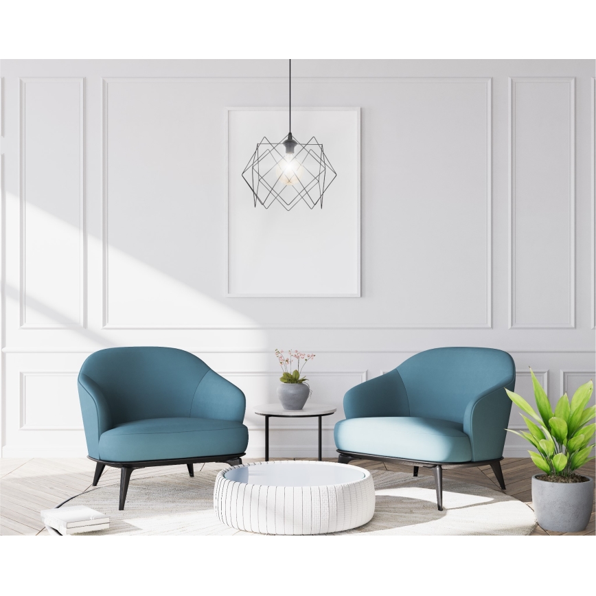 Lustră pe cablu GALL 1xE27/60W/230V negru