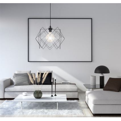 Lustră pe cablu GALL 1xE27/60W/230V negru