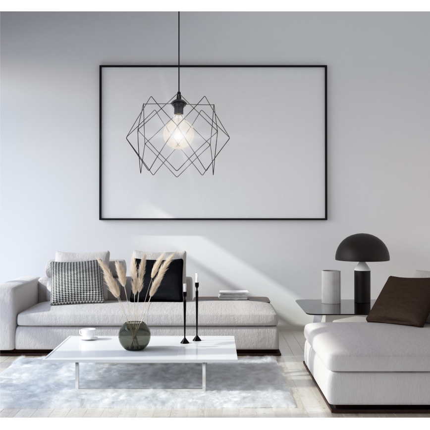 Lustră pe cablu GALL 1xE27/60W/230V negru