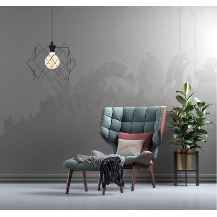 Lustră pe cablu GALL 1xE27/60W/230V negru