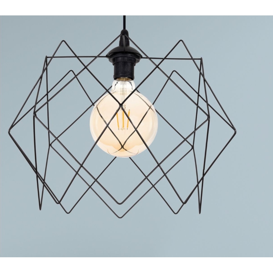 Lustră pe cablu GALL 1xE27/60W/230V negru