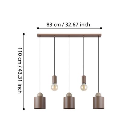 Lustră pe cablu 5xE27/40W/230V Eglo