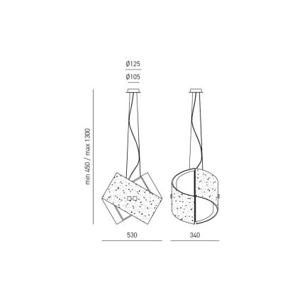 Lustră pe cablu Gea Luce CAMILLA S G arg CAMILLA 2xE27/70W/230V argintiu