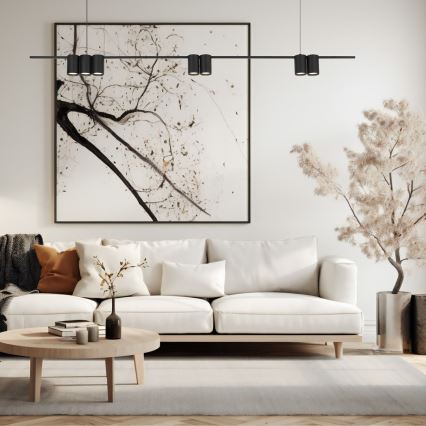 Lustră pe cablu GENESIS 7xGU10/8W/230V negru