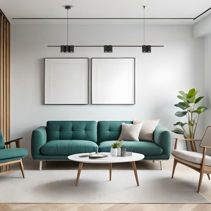 Lustră pe cablu GENESIS 7xGU10/8W/230V negru