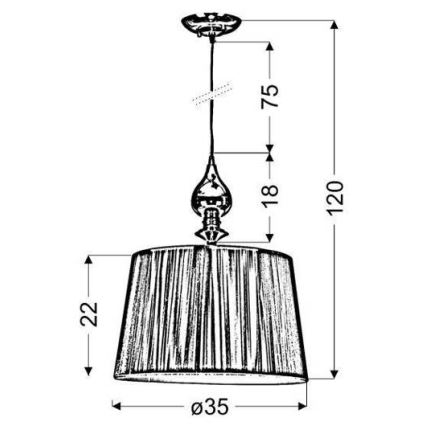 Lustră pe cablu GILLENIA 1xE27/60W/230V