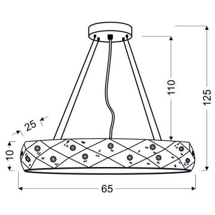 Lustră pe cablu GLANCE 5xG9/40W/230V