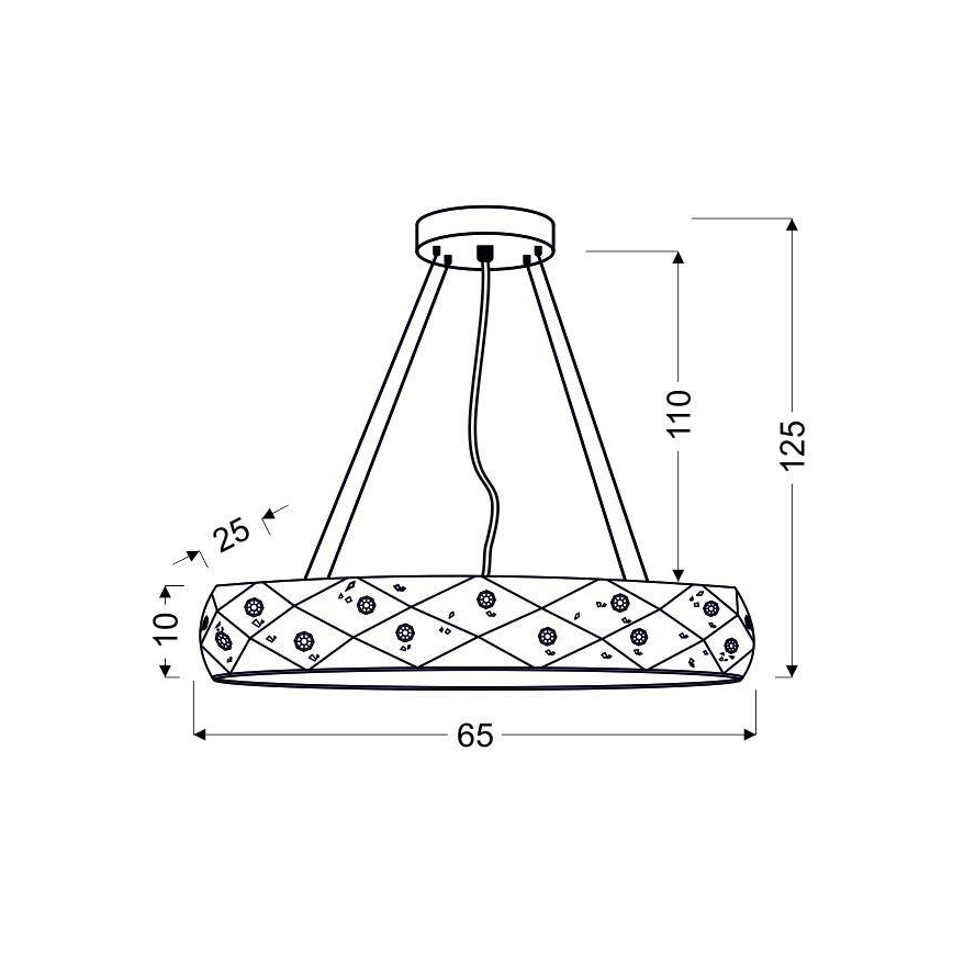 Lustră pe cablu GLANCE 5xG9/40W/230V