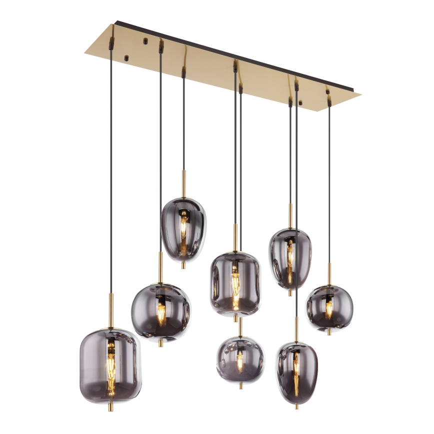 Lustră pe cablu Globo 8xE14/40W/230V fumuriu