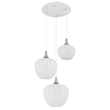 Lustră pe cablu Globo 3xE27/40W/230V alb