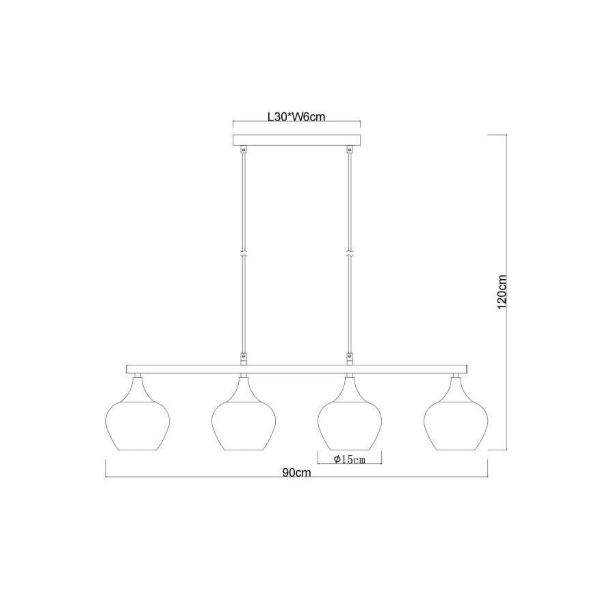 Lustră pe cablu Globo 4xE27/40W/230V