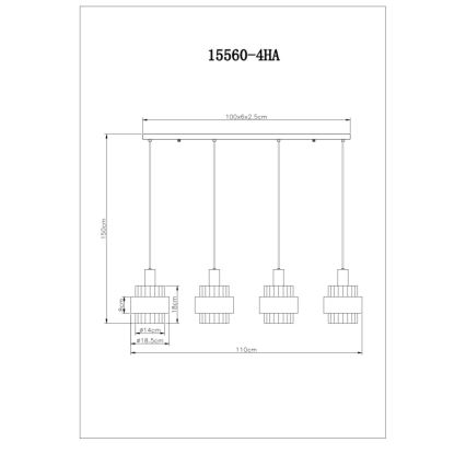Lustră pe cablu Globo 4xE27/60W/230V