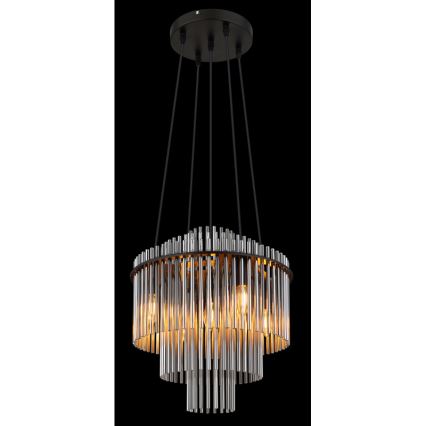 Lustră pe cablu Globo 5xE14/40W/230V negru