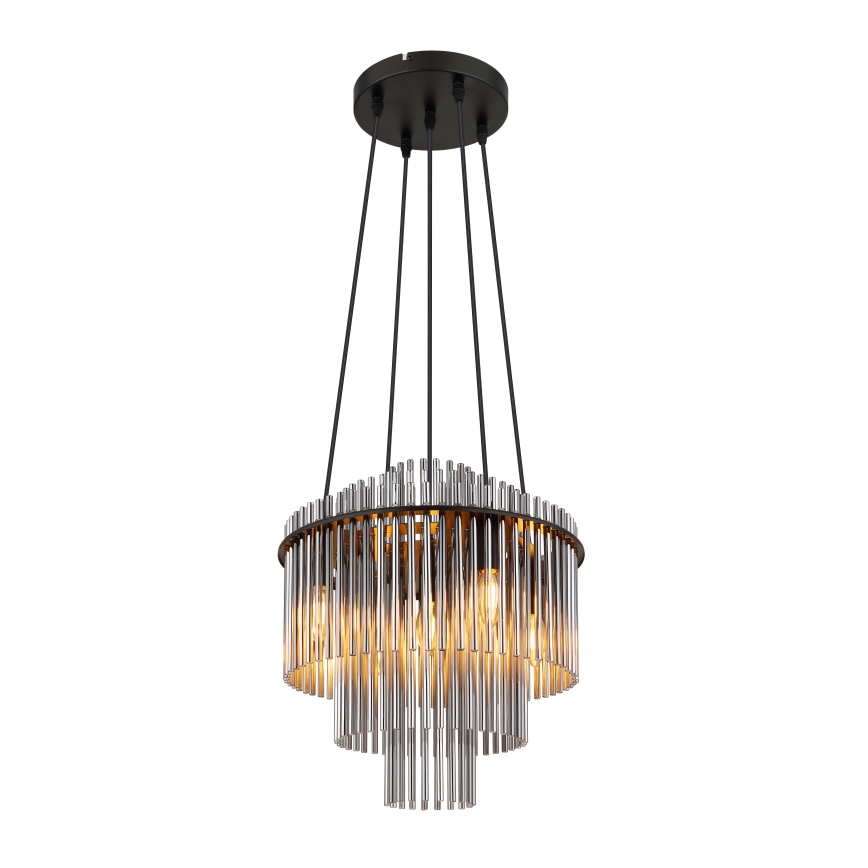 Lustră pe cablu Globo 5xE14/40W/230V negru