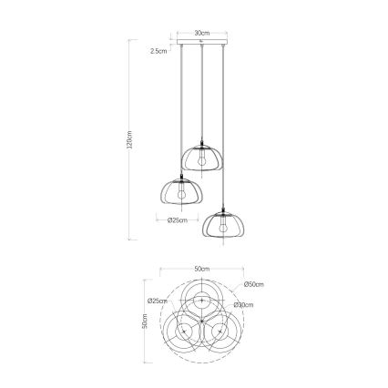 Lustră pe cablu Globo 3xE14/40W/230V