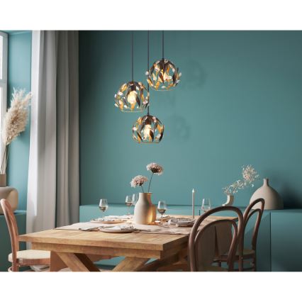 Lustră pe cablu Globo 3xE27/40W/230V d. 41 cm