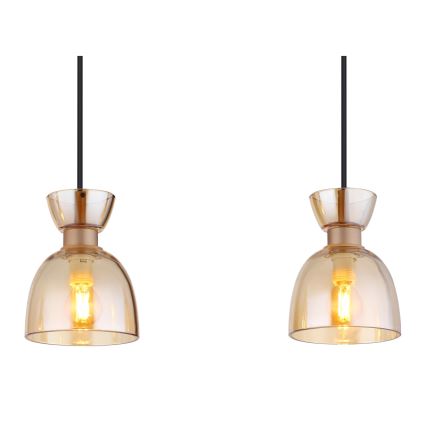 Lustră pe cablu Globo 3xE14/40W/230V maro/fumuriu