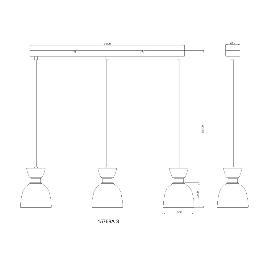 Lustră pe cablu Globo 3xE14/40W/230V maro/fumuriu