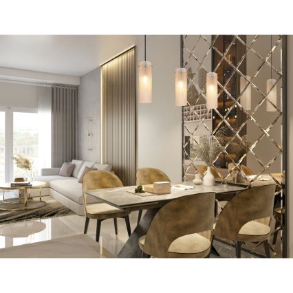 Lustră pe cablu Globo 3xE14/40W/230V auriu