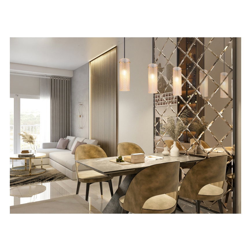 Lustră pe cablu Globo 3xE14/40W/230V auriu