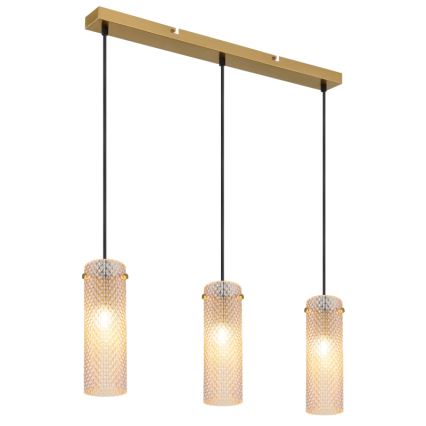 Lustră pe cablu Globo 3xE14/40W/230V auriu