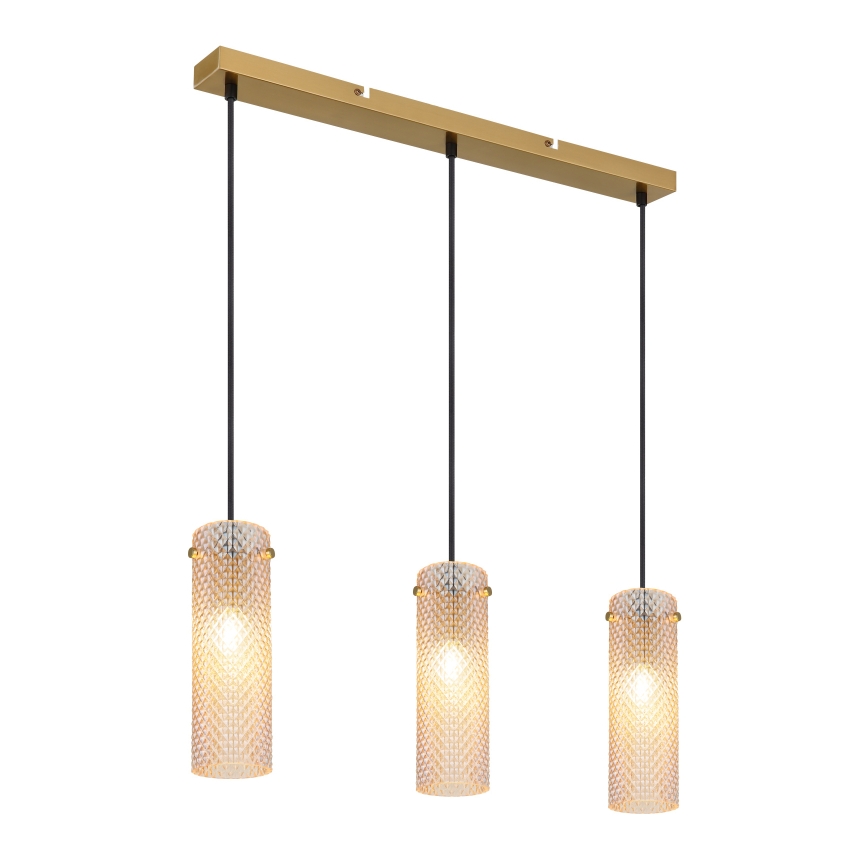 Lustră pe cablu Globo 3xE14/40W/230V auriu