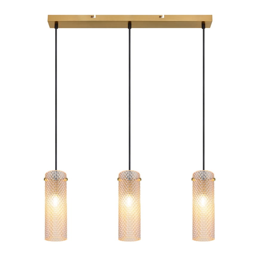 Lustră pe cablu Globo 3xE14/40W/230V auriu