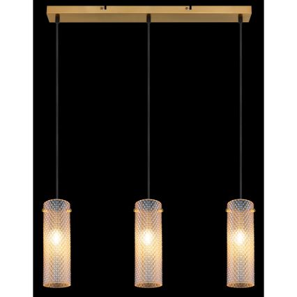 Lustră pe cablu Globo 3xE14/40W/230V auriu