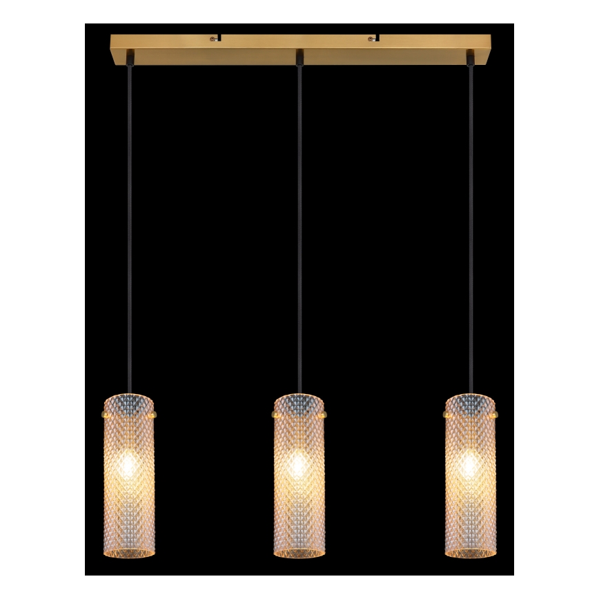 Lustră pe cablu Globo 3xE14/40W/230V auriu