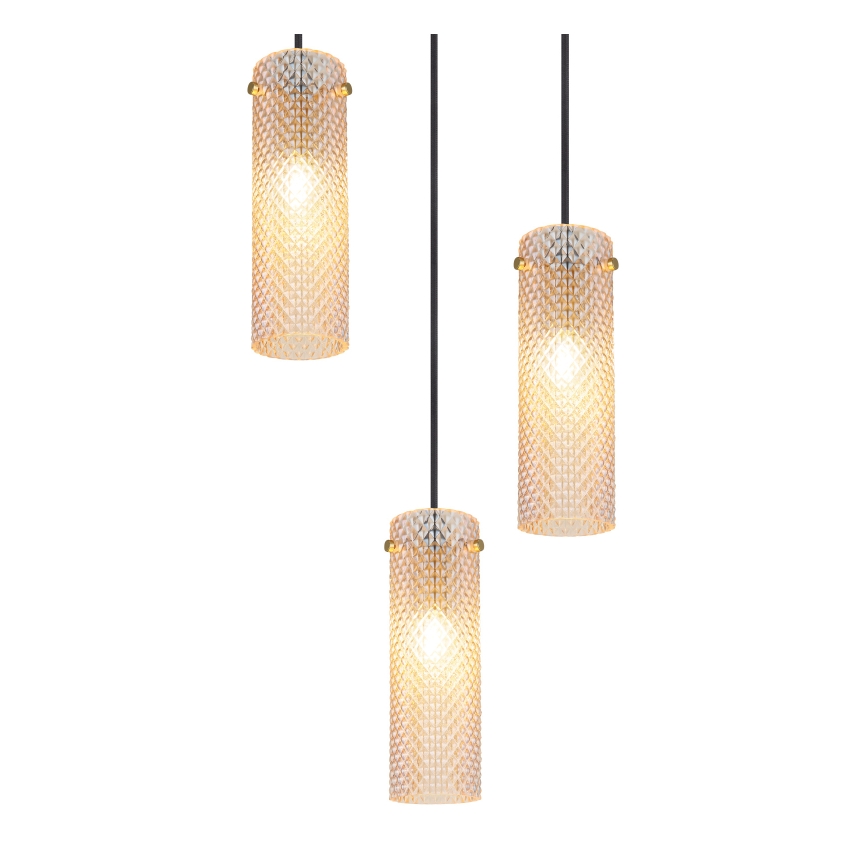 Lustră pe cablu Globo 3xE14/40W/230V auriu