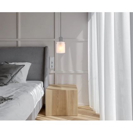 Lustră pe cablu Globo 1xE27/40W/230V alb