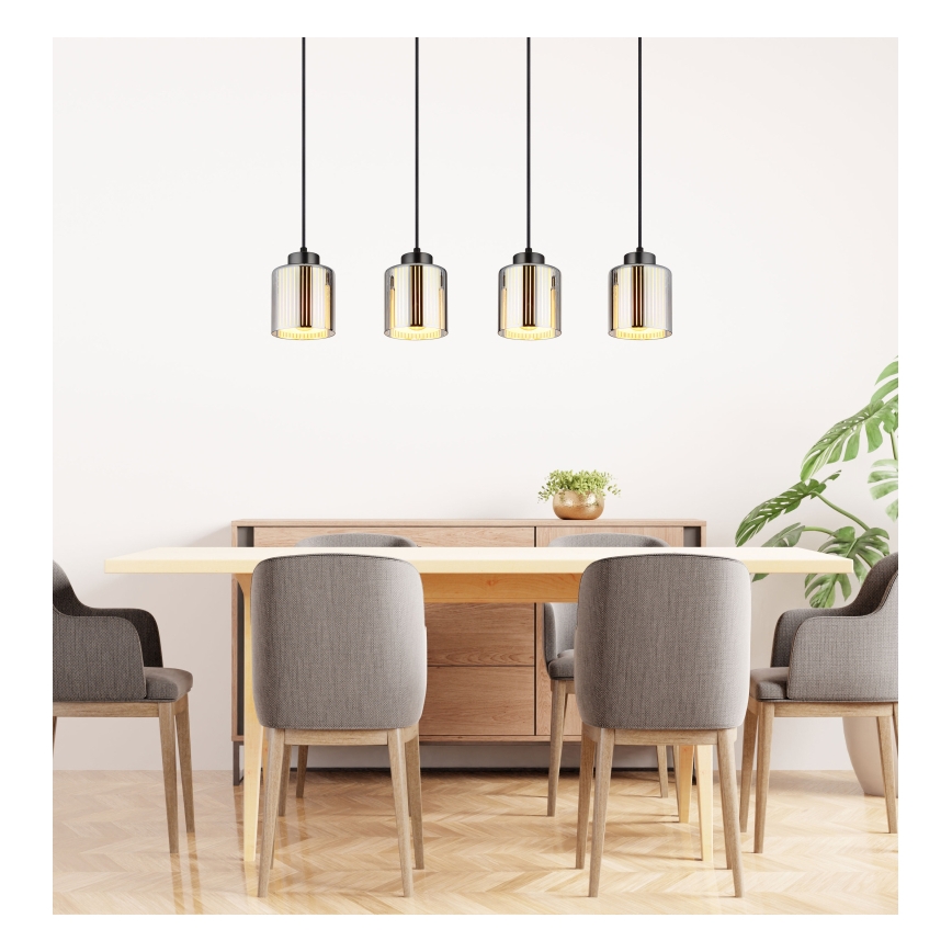 Lustră pe cablu Globo 4xE27/60W/230V crom lucios