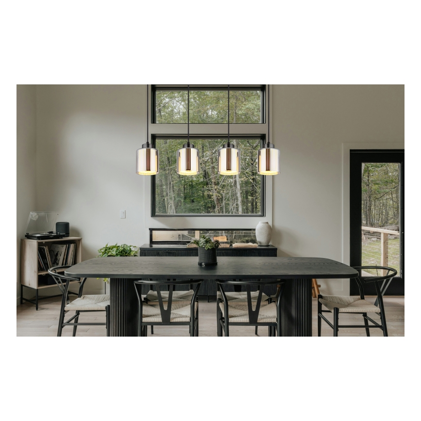 Lustră pe cablu Globo 4xE27/60W/230V crom lucios