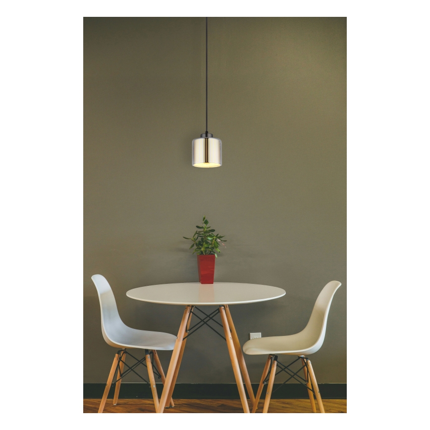 Lustră pe cablu Globo 1xE27/60W/230V crom lucios d. 14 cm