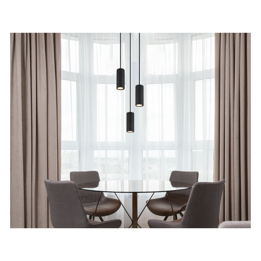 Lustră pe cablu Globo 3xGU10/25W/230V negru