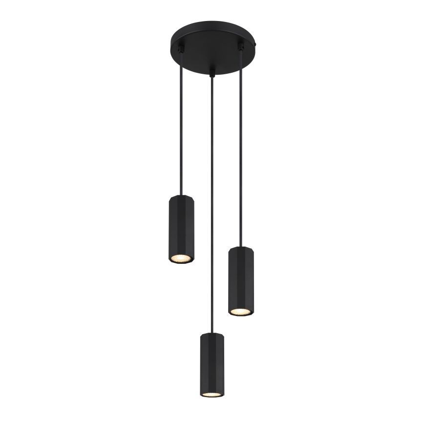 Lustră pe cablu Globo 3xGU10/25W/230V negru