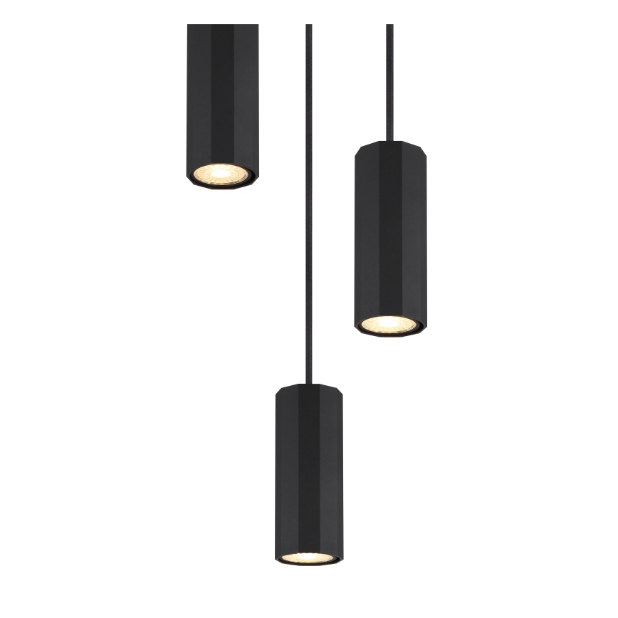 Lustră pe cablu Globo 3xGU10/25W/230V negru