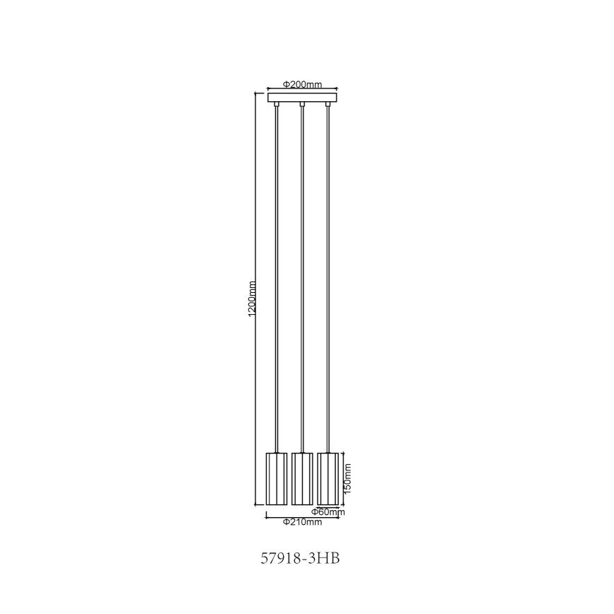 Lustră pe cablu Globo 3xGU10/25W/230V negru