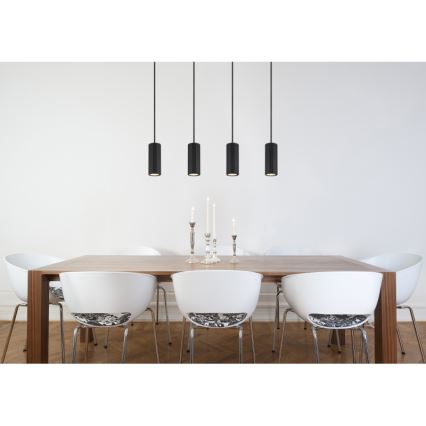 Lustră pe cablu Globo 4xGU10/25W/230V negru