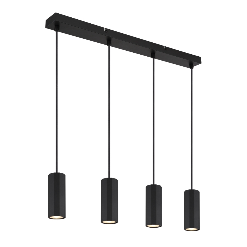 Lustră pe cablu Globo 4xGU10/25W/230V negru