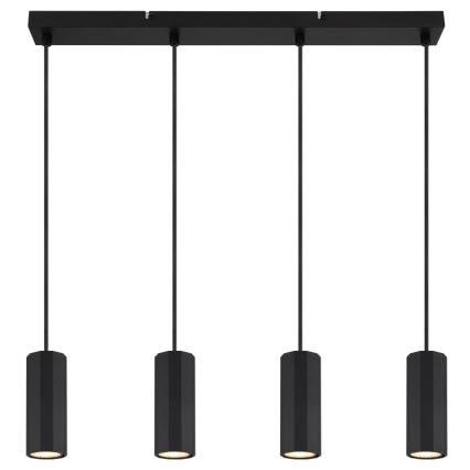 Lustră pe cablu Globo 4xGU10/25W/230V negru