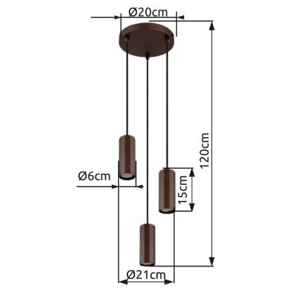 Lustră pe cablu Globo 3xGU10/25W/230V