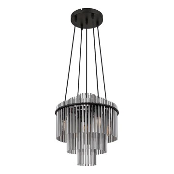 Lustră pe cablu Globo 5xE14/40W/230V negru