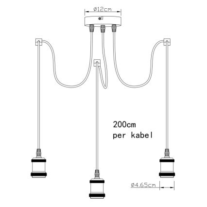 Lustră pe cablu Globo A32-3 OLIVER 3xE27/40W/230V spider