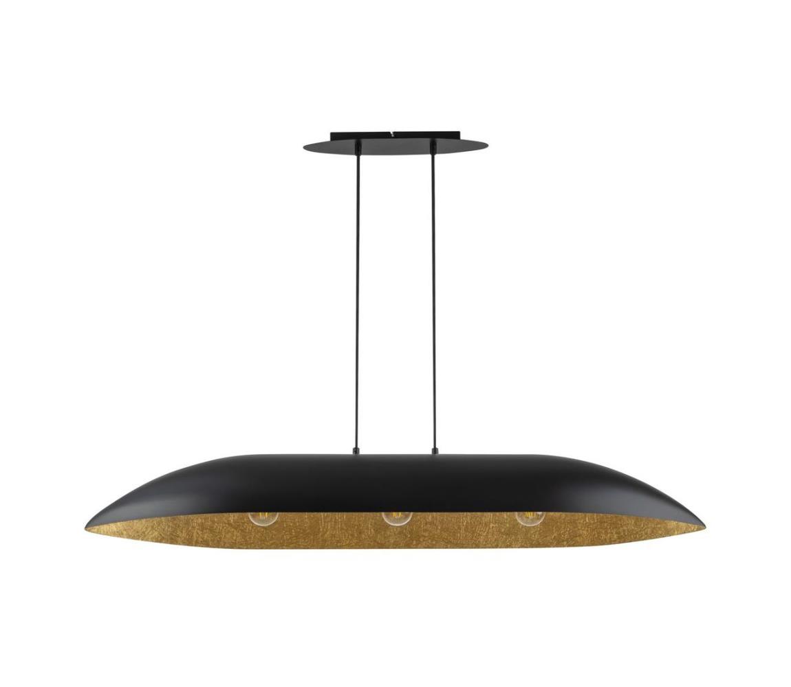 Lustră pe cablu GONDOLA 3xE27/60W/230V negru/auriu