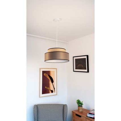 Lustră pe cablu GRACE 1xE27/60W/230V bej/maro