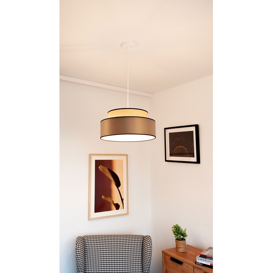 Lustră pe cablu GRACE 1xE27/60W/230V bej/maro