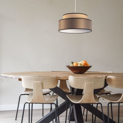 Lustră pe cablu GRACE 1xE27/60W/230V bej/maro